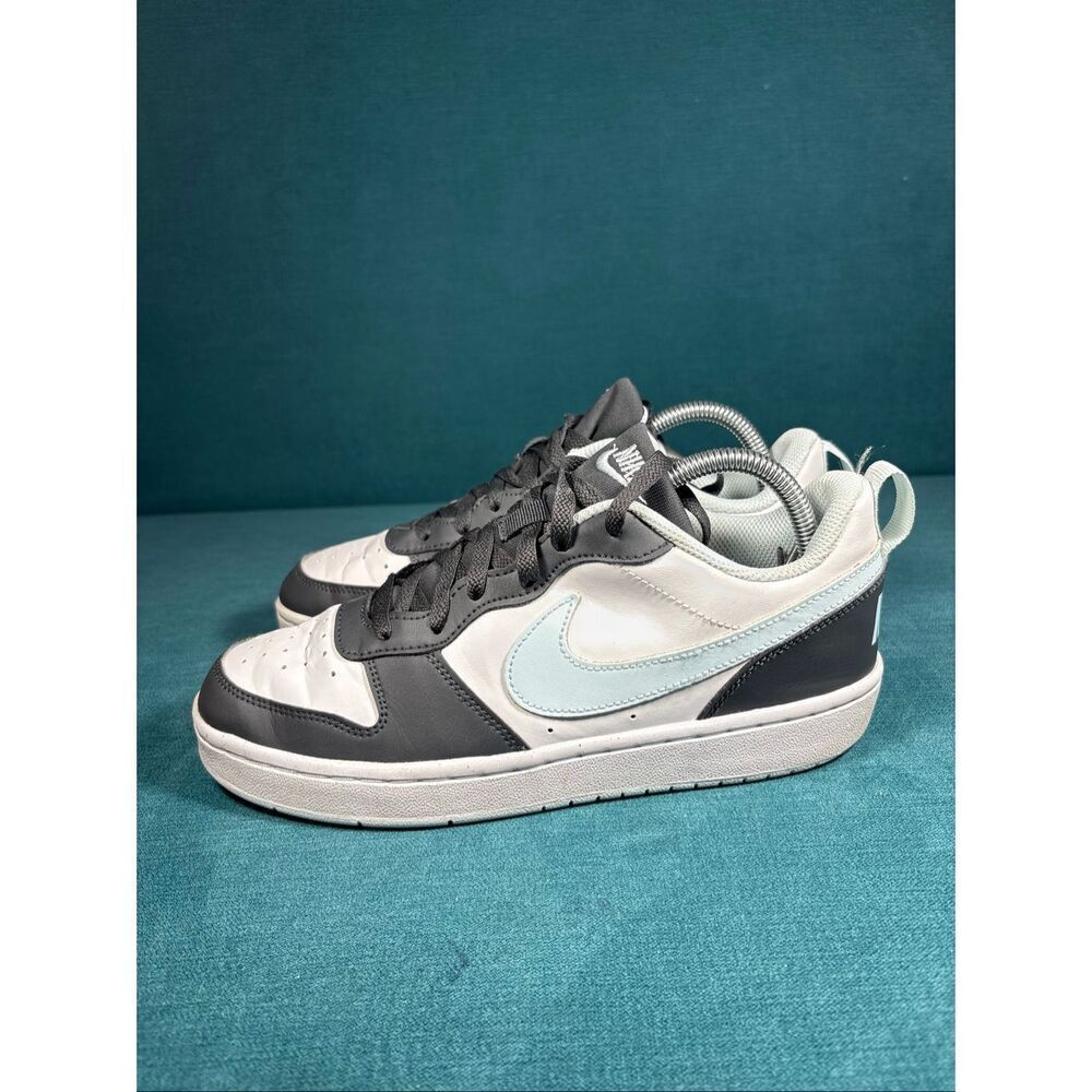 Nike Court Borough Low Recraft GS Grey White Ice Blue Shoes Youth Size 7Y Women'